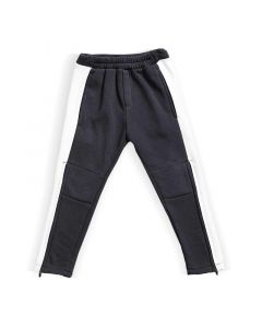 Trousers with zippers to the knees - Graphite-white