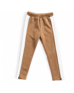 Trousers with zippers to the waist - Beige